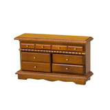 Maxbell 1:12 Scale Dollhouse Mini TV Cabinet with 8 Opening Drawers for Pretend Play
