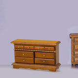 Maxbell 1:12 Scale Dollhouse Mini TV Cabinet with 8 Opening Drawers for Pretend Play