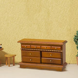 Maxbell 1:12 Scale Dollhouse Mini TV Cabinet with 8 Opening Drawers for Pretend Play