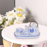 Maxbell 1:12 Scale Dollhouse Porcelain Tea Cup Set for Micro Landscape Kitchen Decor
