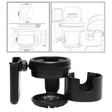 Maxbell Pram Bottle Holder for Pipe Diameter 25-40mm Pram Trolley Bike Cup Holder Black