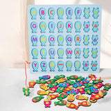 Maxbell Magnetic Alphabet Numbers Fishing Game Color Cognitive for Kids Holiday Gift