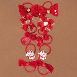 Maxbell 10Pcs Cartoon Girls Hair Ties Cute Soft Rubber Bands for Kids Girls Children Style A