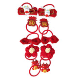 Maxbell 10Pcs Cartoon Girls Hair Ties Cute Soft Rubber Bands for Kids Girls Children Style D