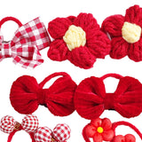 Maxbell 10Pcs Cartoon Girls Hair Ties Cute Soft Rubber Bands for Kids Girls Children Style F