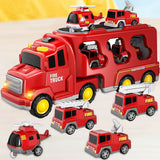 Maxbell Fire Truck Toy Friction Power Vehicles for Party Favors Easter Birthday Gift Red
