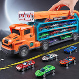 Maxbell Big Hauler Truck Toy Cars Storage and Transporter Toy for Kids Birthday Gift orange