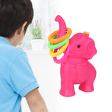 Maxbell Elephant Rings Toss Game Educational Toy Children Throw Circle Game for Kids Pink