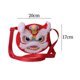 Maxbell Embroidered Tote Purse Portable Chinese New Year Crossbody Bag Street Indoor Style B