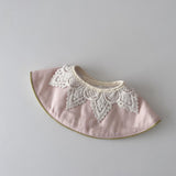 Maxbell Lace Feeding Bibs Absorbent Lace Handmade Drool Burp Bibs for Newborn Infant