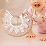 Maxbell Lace Feeding Bibs Absorbent Lace Handmade Drool Burp Bibs for Newborn Infant