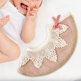 Maxbell Lace Feeding Bibs Absorbent Lace Handmade Drool Burp Bibs for Newborn Infant