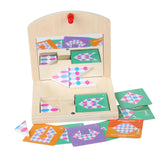 Maxbell Montessori Toy Develop Wood Mirror Puzzle for Kindergarten Household Bedroom