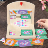 Maxbell Montessori Toy Develop Wood Mirror Puzzle for Kindergarten Household Bedroom