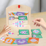 Maxbell Montessori Toy Develop Wood Mirror Puzzle for Kindergarten Household Bedroom