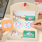 Maxbell Montessori Toy Develop Wood Mirror Puzzle for Kindergarten Household Bedroom