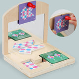 Maxbell Montessori Toy Develop Wood Mirror Puzzle for Kindergarten Household Bedroom