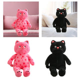 Maxbell Plush Kitty Doll Cartoon Home Decoration Animal Stuffed Toy for Family Teens Pink