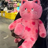 Maxbell Plush Kitty Doll Cartoon Home Decoration Animal Stuffed Toy for Family Teens Pink