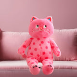 Maxbell Plush Kitty Doll Cartoon Home Decoration Animal Stuffed Toy for Family Teens Pink
