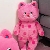 Maxbell Plush Kitty Doll Cartoon Home Decoration Animal Stuffed Toy for Family Teens Pink