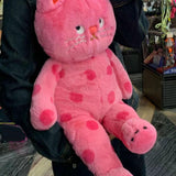 Maxbell Plush Kitty Doll Cartoon Home Decoration Animal Stuffed Toy for Family Teens Pink