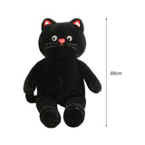 Maxbell Plush Kitty Doll Cartoon Home Decoration Animal Stuffed Toy for Family Teens black