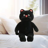 Maxbell Plush Kitty Doll Cartoon Home Decoration Animal Stuffed Toy for Family Teens black