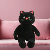 Maxbell Plush Kitty Doll Cartoon Home Decoration Animal Stuffed Toy for Family Teens black