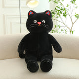 Maxbell Plush Kitty Doll Cartoon Home Decoration Animal Stuffed Toy for Family Teens black