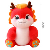 Maxbell Dragon Plush Toy Lovely 2024 Dragon Year Mascots Doll for Home Table Holiday Red