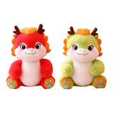 Maxbell Dragon Plush Toy Lovely 2024 Dragon Year Mascots Doll for Home Table Holiday Red