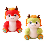 Maxbell Dragon Plush Toy Lovely 2024 Dragon Year Mascots Doll for Home Table Holiday Red