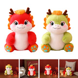 Maxbell Dragon Plush Toy Lovely 2024 Dragon Year Mascots Doll for Home Table Holiday Red
