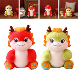 Maxbell Dragon Plush Toy Lovely 2024 Dragon Year Mascots Doll for Home Table Holiday Red