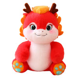 Maxbell Dragon Plush Toy Lovely 2024 Dragon Year Mascots Doll for Home Table Holiday Red