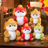 Maxbell Dragon Plush Toy Lovely 2024 Dragon Year Mascots Doll for Home Table Holiday Red
