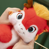 Maxbell Dragon Plush Toy Lovely 2024 Dragon Year Mascots Doll for Home Table Holiday Red