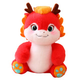 Maxbell Dragon Plush Toy Lovely 2024 Dragon Year Mascots Doll for Home Table Holiday Red