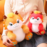 Maxbell Dragon Plush Toy Lovely 2024 Dragon Year Mascots Doll for Home Table Holiday Red