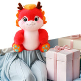 Maxbell Dragon Plush Toy Lovely 2024 Dragon Year Mascots Doll for Home Table Holiday Red