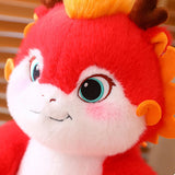 Maxbell Dragon Plush Toy Lovely 2024 Dragon Year Mascots Doll for Home Table Holiday Red