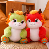 Maxbell Dragon Plush Toy Lovely 2024 Dragon Year Mascots Doll for Home Table Holiday Green
