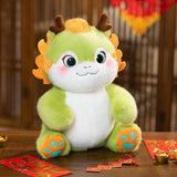 Maxbell Dragon Plush Toy Lovely 2024 Dragon Year Mascots Doll for Home Table Holiday Green