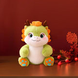 Maxbell Dragon Plush Toy Lovely 2024 Dragon Year Mascots Doll for Home Table Holiday Green