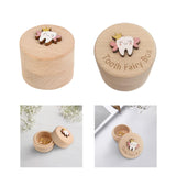 Maxbell Wooden Tooth Storage Box Tooth Holder for Birthday Gift Baby Shower Children without letter