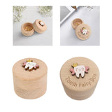 Maxbell Wooden Tooth Storage Box Tooth Holder for Birthday Gift Baby Shower Children without letter