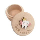 Maxbell Wooden Tooth Storage Box Tooth Holder for Birthday Gift Baby Shower Children with letter