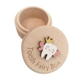Maxbell Wooden Tooth Storage Box Tooth Holder for Birthday Gift Baby Shower Children with letter