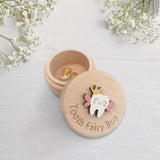 Maxbell Wooden Tooth Storage Box Tooth Holder for Birthday Gift Baby Shower Children with letter